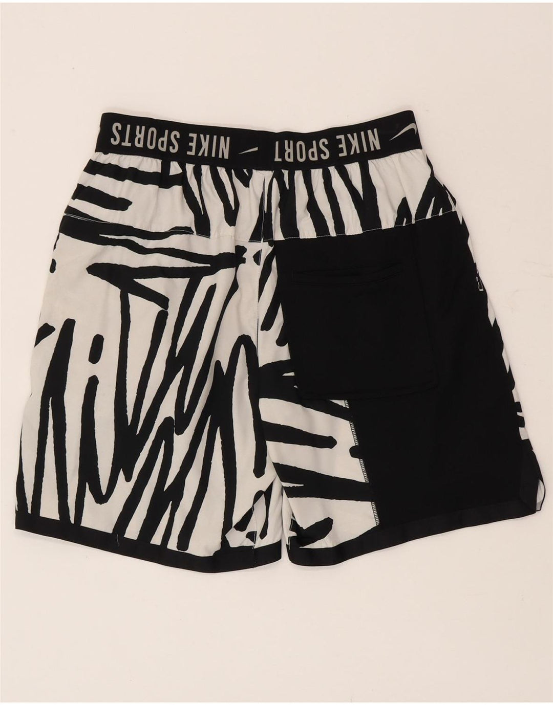 Nike Herren-Badeshorts mit Grafik, Größe S, Weiß, Polyester