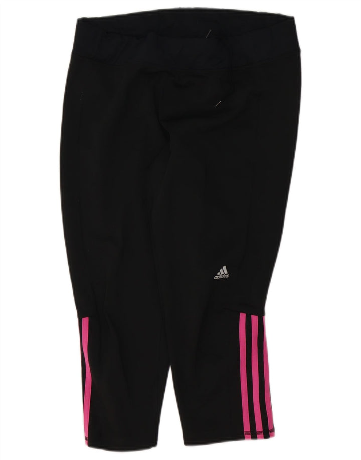 ADIDAS Damen Capri-Leggings UK 16/18 Large Schwarz