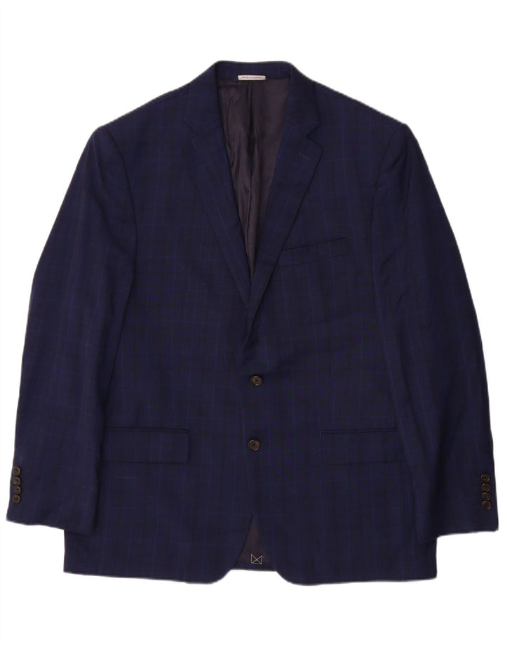 Ralph Lauren Herren-Blazer mit 2 Knöpfen, Gr. 40, groß, marineblau kariert