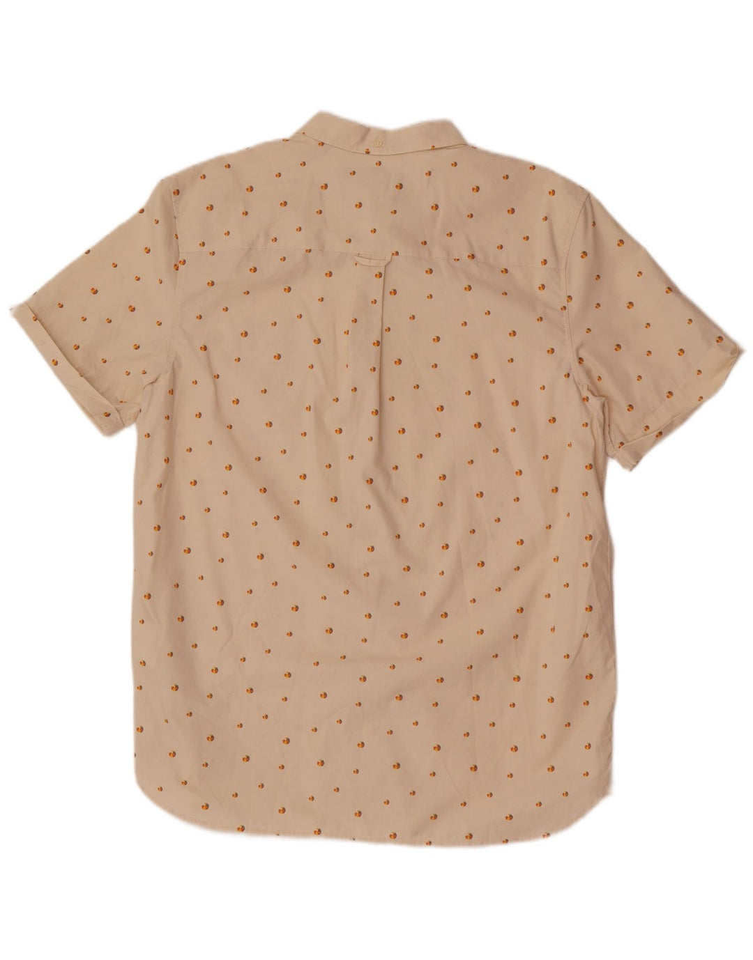 Lyle & Scott Herren-Kurzarmhemd, groß, beige gepunktete Baumwolle