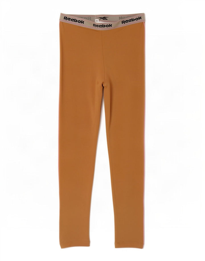 Reebok Grafik-Leggings für Mädchen, 8–9 Jahre, Beige, Colourblock-Polyester