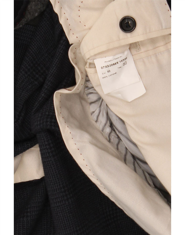 Manuel Ritz Herren-Blazer mit 2 Knöpfen, IT 50, groß, marineblau mit Hahnentrittmuster