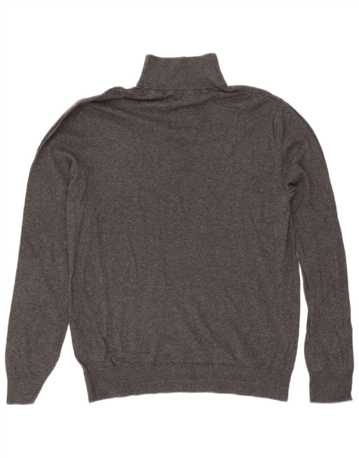 Jack & Jones Herren-Pullover mit Reißverschluss am Hals, mittelgraue Baumwolle
