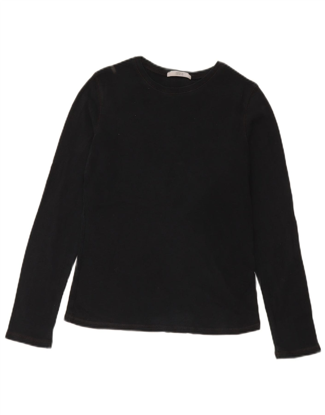 Marks & Spencer Damen Top Langarm UK 8 Small Schwarz Baumwolle