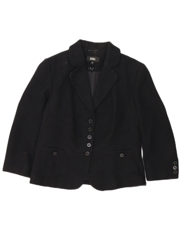Marks & Spencer Damen-Blazerjacke mit 5 Knöpfen, UK 14, mittelschwarz, Polyester