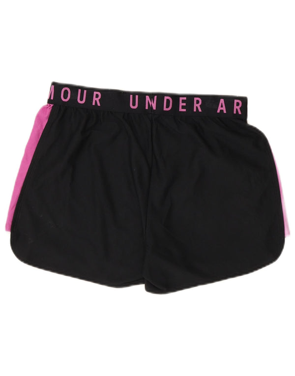 Under Armour Damen Heat Gear Sportshorts UK 12 Mittelschwarz Farbblock