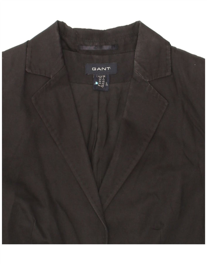 GAS Womens Crop 1 Button Blazer Jacket UK 12 Medium Black Cotton Vintage Gas and Second-Hand Gas from Messina Hembry 