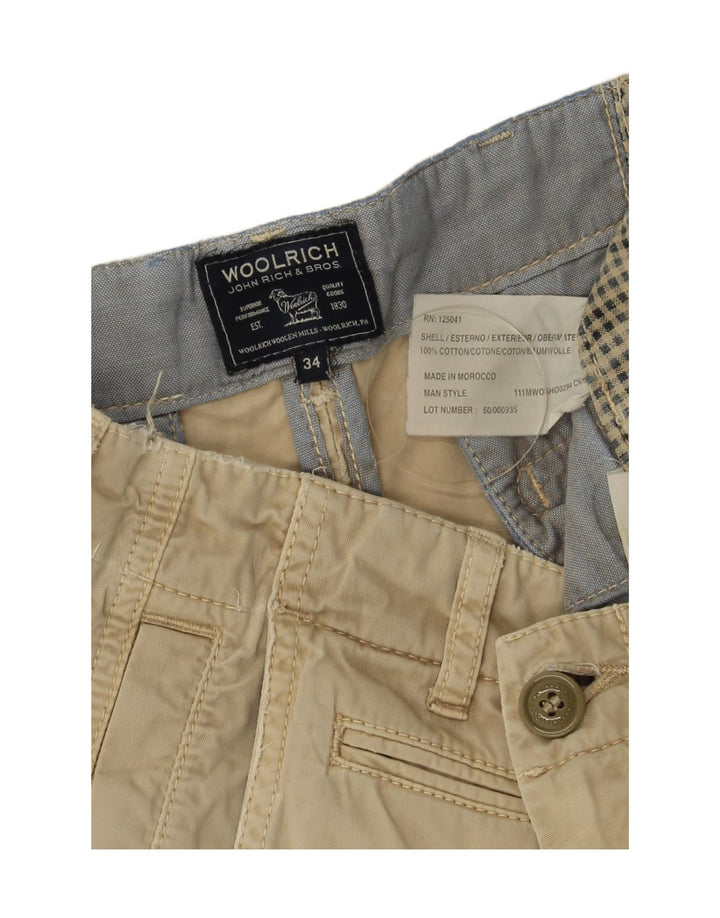Woolrich Herren Chino-Shorts W34 Large Beige Baumwolle