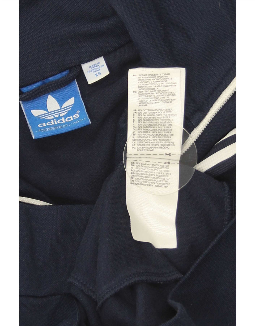 Adidas Herren Trainingsanzug Top Jacke XS Marineblau Baumwolle
