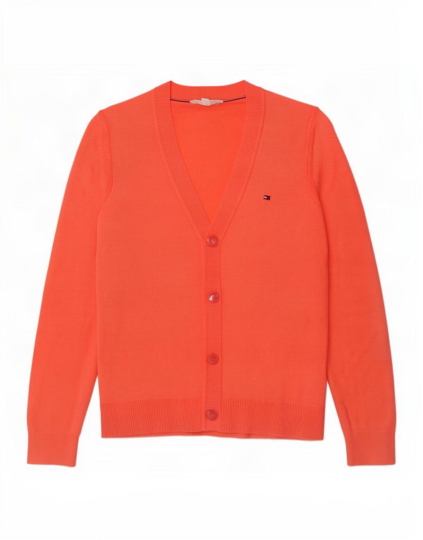 Tommy Hilfiger Damen-Cardigan-Pullover UK 6 XS Orange Baumwolle