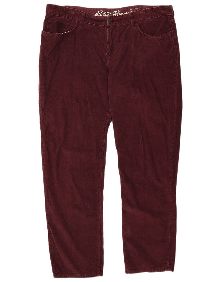 EDDIE BAUER Damen Boyfriend-Cordhose US 18 2XL W38 L31 Burgund