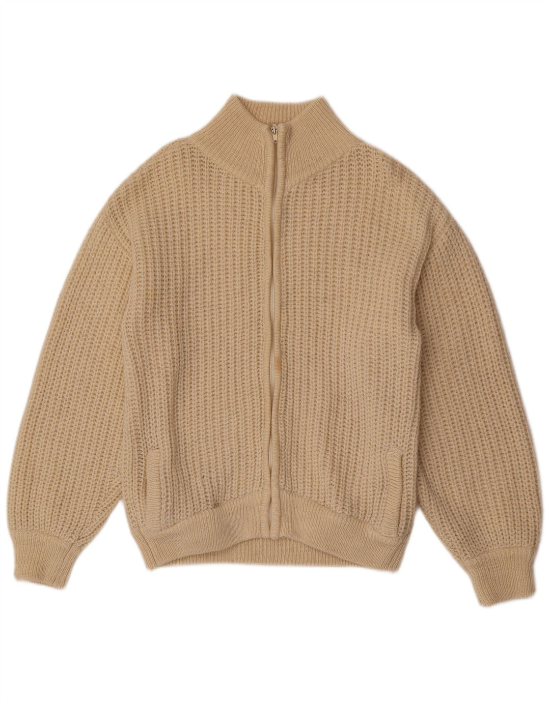 Vintage Herren Cardigan Pullover UK 38 Medium Beige
