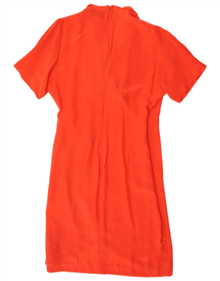 VINTAGE Damen Wickelkleid IT 44 Mittelorange Seide