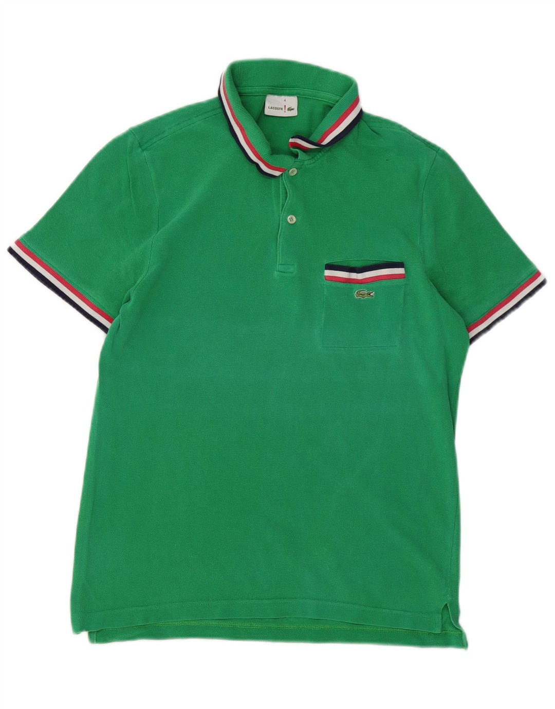 LACOSTE Herren-Poloshirt, Größe 4, mittelgrüne Baumwolle