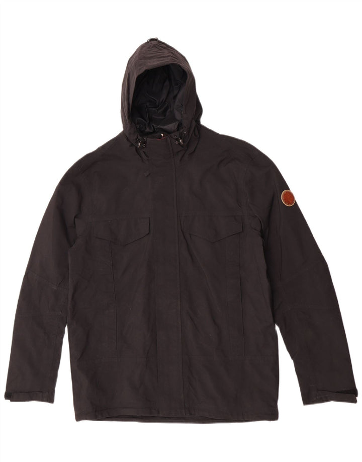 Timberland Herren-Windbreakerjacke mit Kapuze, UK 38, mittelschwarzes Nylon