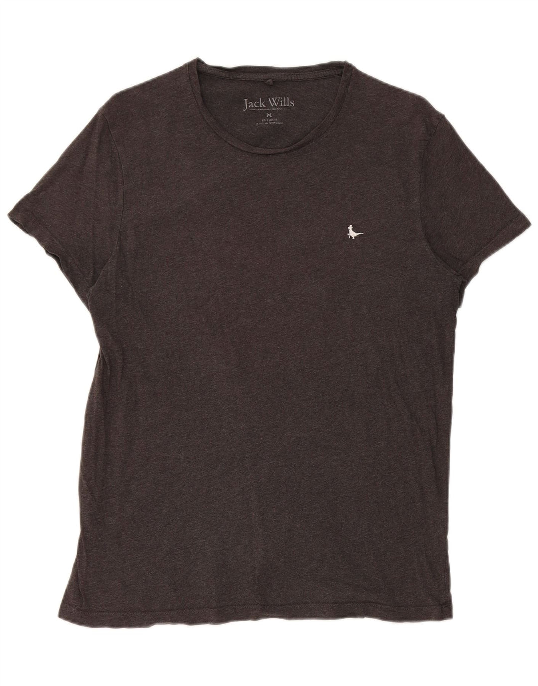 Jack Wills Damen T-Shirt-Oberteil aus mittelgrauer Baumwolle