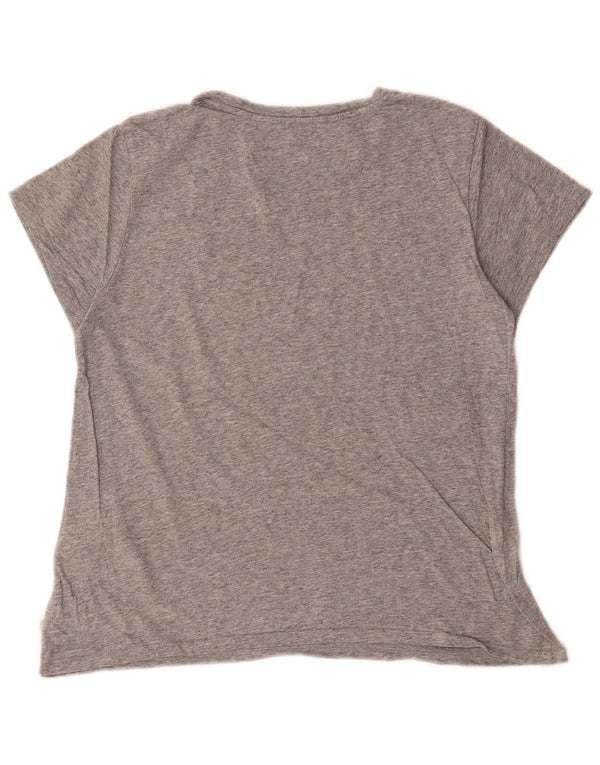 Levi's Womens Graphic T-Shirt Top UK 14 Mittelgrau gefleckte Baumwolle