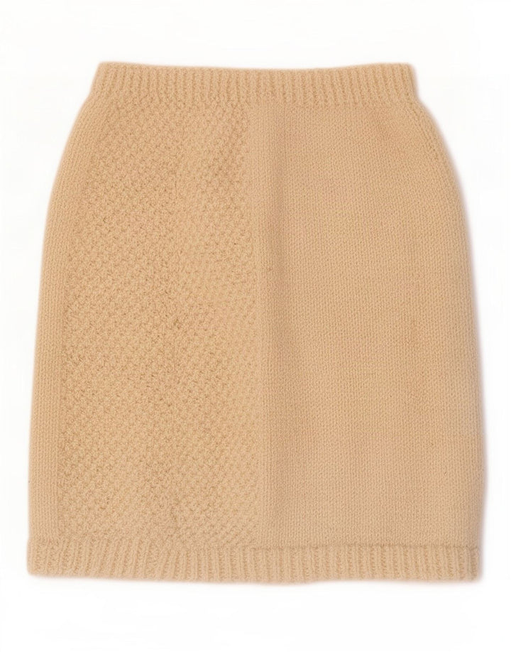 Vintage Damen Strick Minirock W26 Small Beige