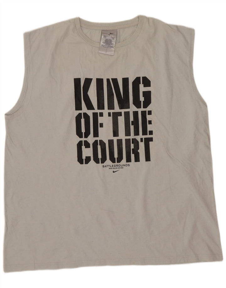 Nike Herren Graphic Vest Top XL Weiß Baumwolle Sport