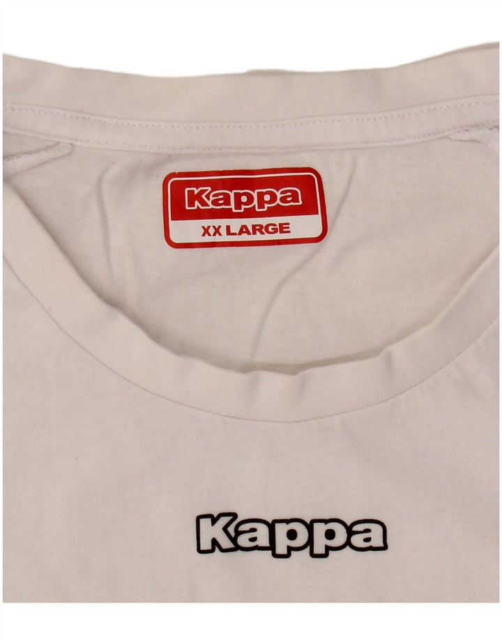 Kappa Herren Grafik T-Shirt Top 2XL Weiß