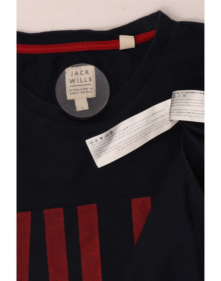 Jack Wills Herren-T-Shirt mit Grafik, groß, marineblau, Baumwolle