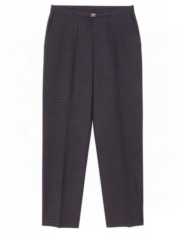 Marks & Spencer Freizeithose für Damen, UK 44, Größe L, W32, L27, Marineblau kariert