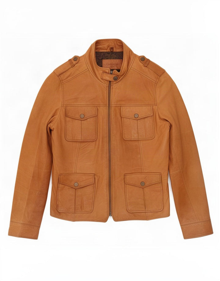 Conbipel Damen Leder-Utility-Jacke IT 46 Large Braun