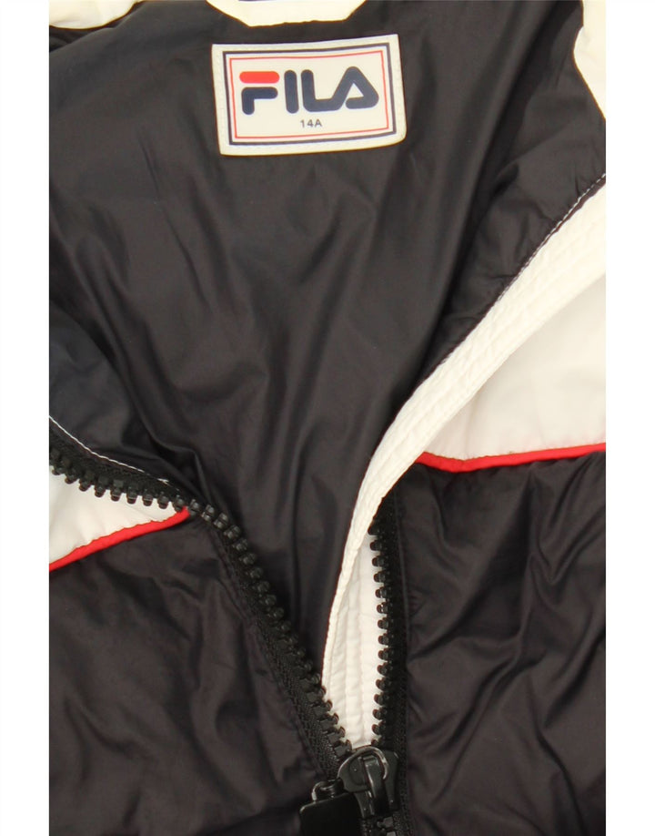 Fila Wattierte Jacke mit Kapuze für Jungen, 13–14 Jahre, mehrfarbiges Colourblock-Nylon