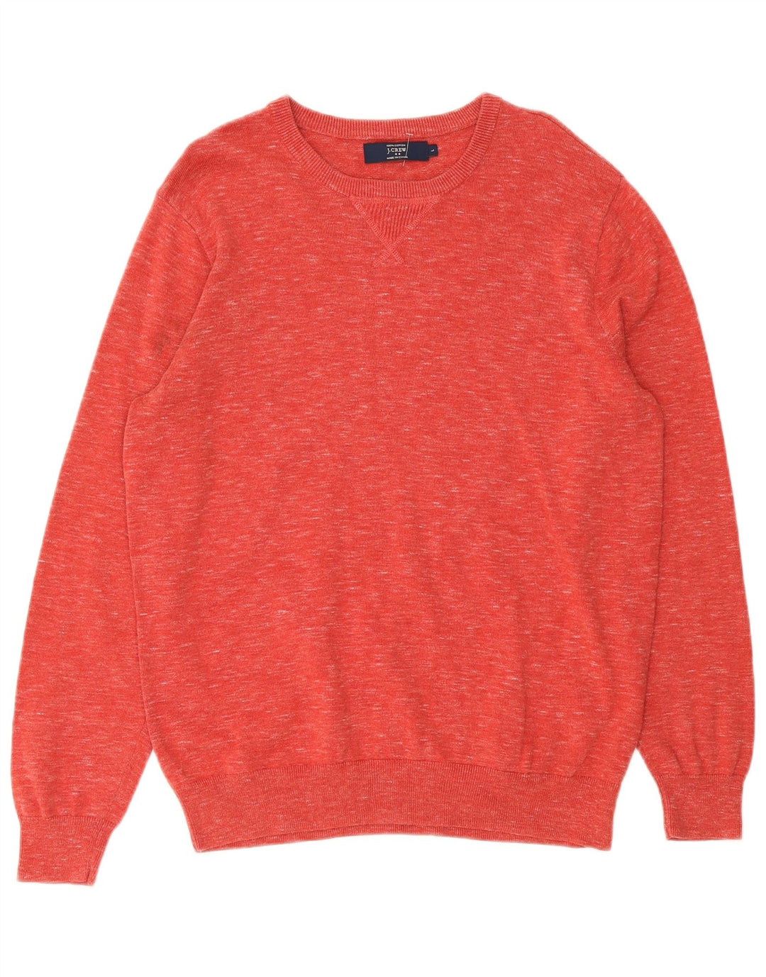 J. Crew Herren-Pullover mit Rundhalsausschnitt, groß, rot gesprenkelte Baumwolle