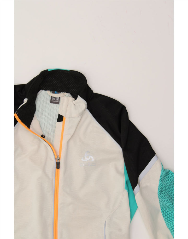 ODLO Womens Windbreaker Jacket UK 18 XL White Colourblock Polyester Vintage Odlo and Second-Hand Odlo from Messina Hembry 