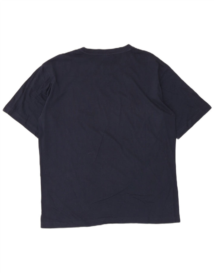 Kappa Herren T-Shirt Top Large Marineblau Baumwolle
