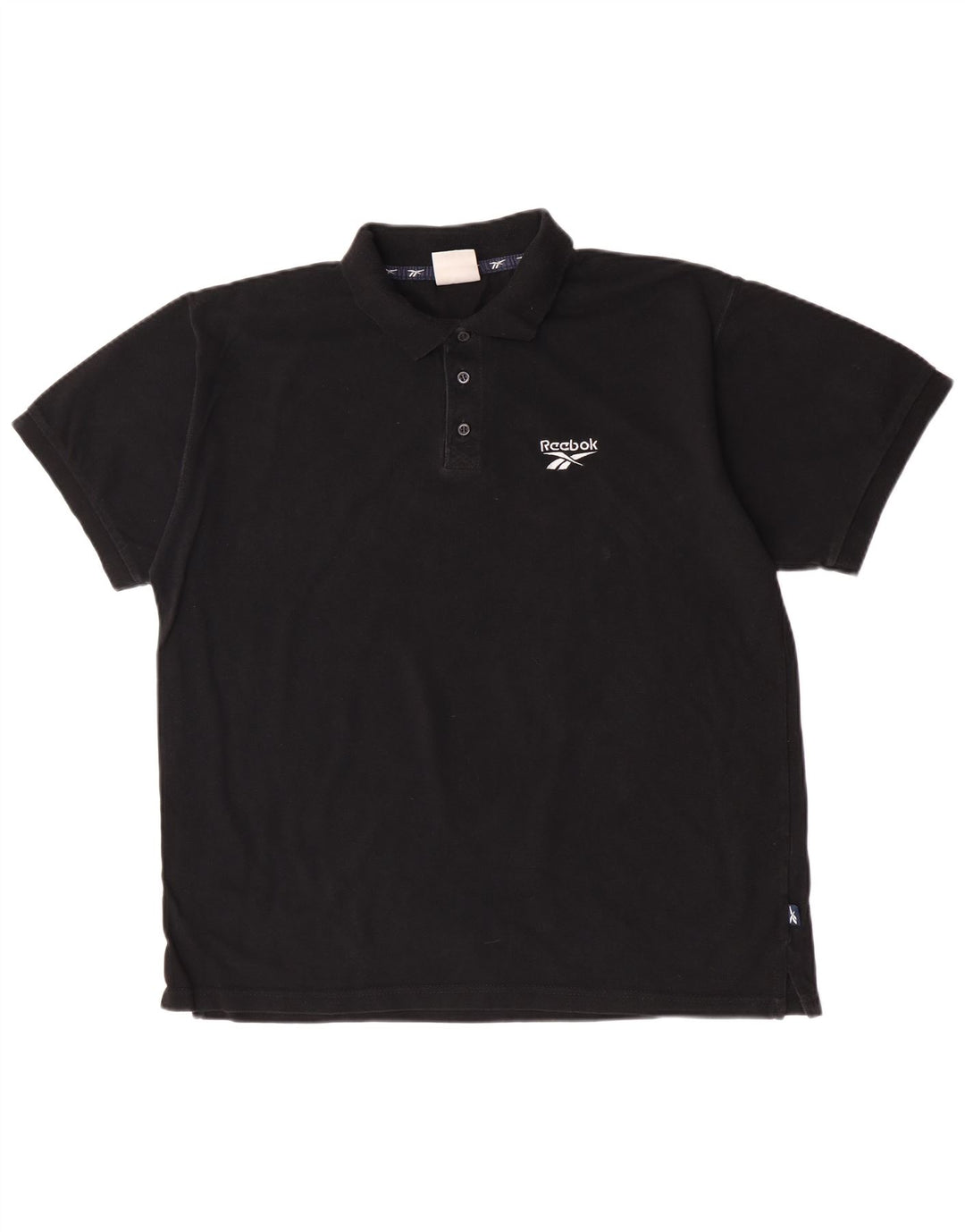 Reebok Herren-Poloshirt, groß, schwarze Baumwolle