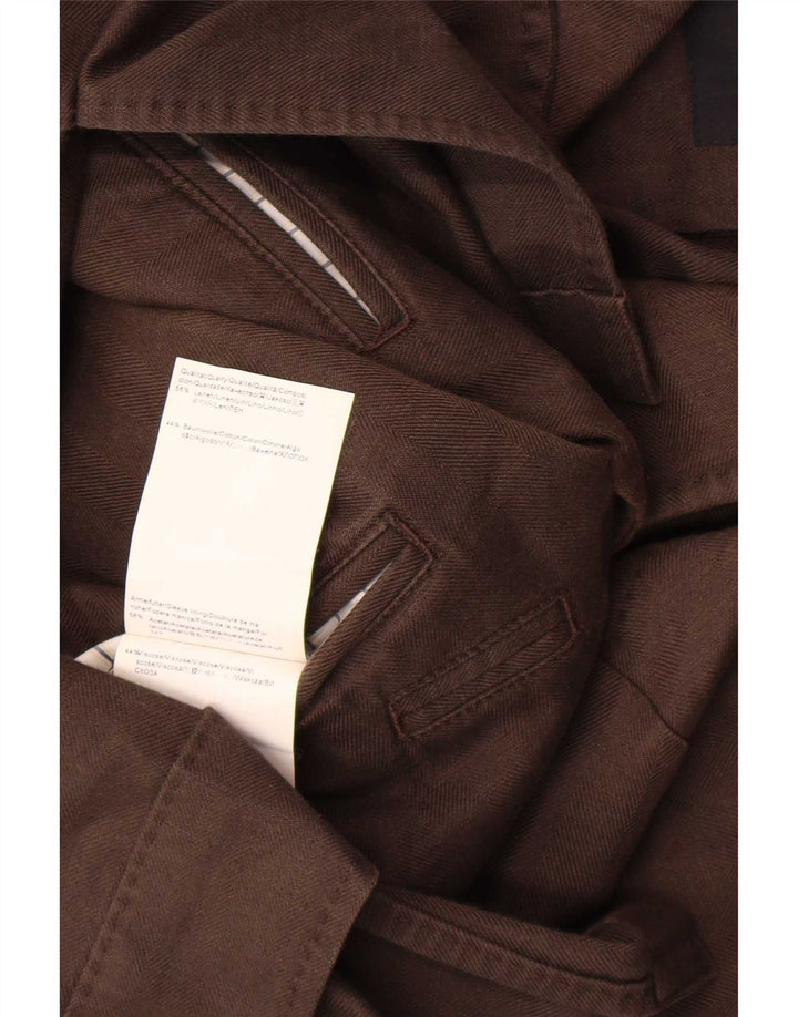 Hugo Boss Herren-Blazer mit 2 Knöpfen, EU 52, XL, braunes Leinen