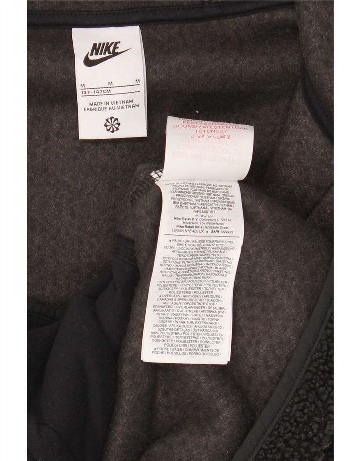 Nike Kapuzen-Fleecejacke für Jungen, 10–11 Jahre, mittelgroßes schwarzes Polyester