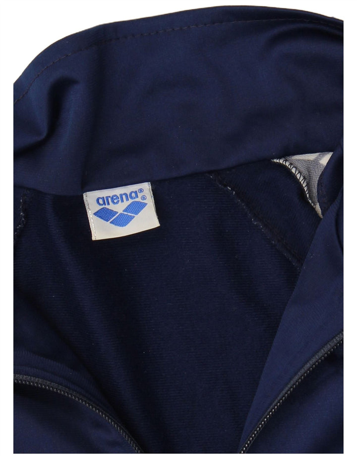 Arena Herren-Trainingsanzugoberteil mit Grafik, Größe S, Marineblau
