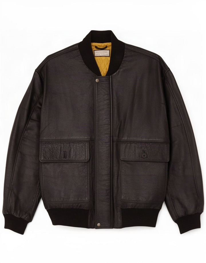 Vintage Herren Lederjacke UK 38 Medium Schwarz