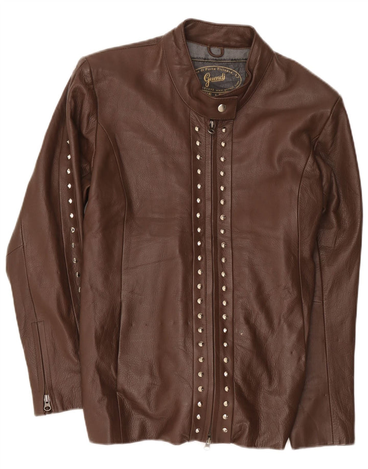 Vintage Damen Lederjacke UK 14 Mittelbraunes Leder