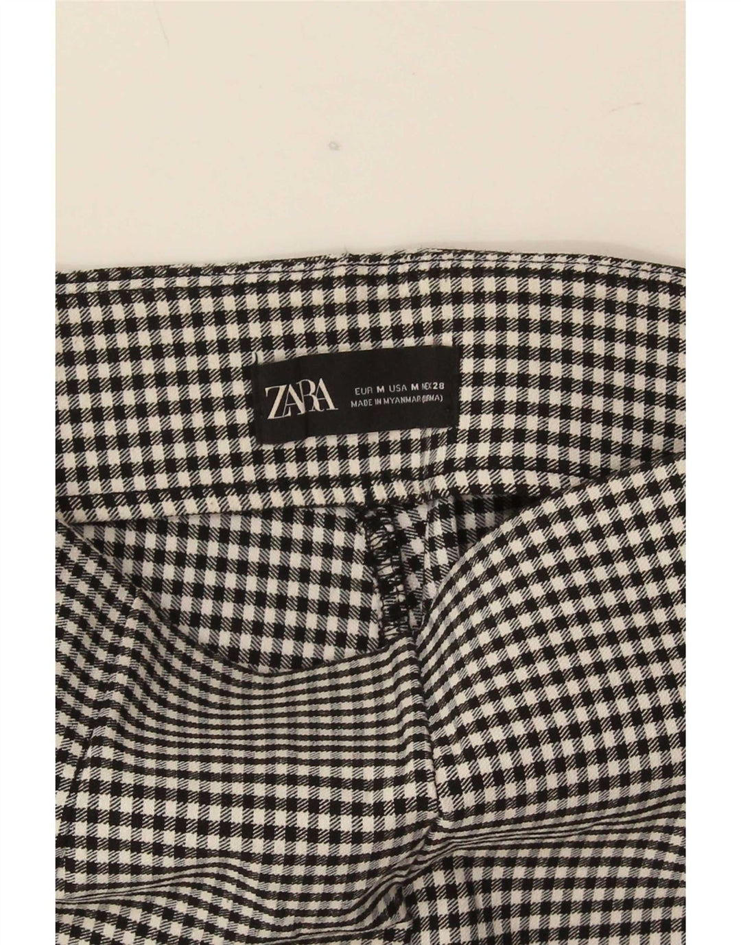 Zara Damen Leggings UK 12 Medium Black Gingham