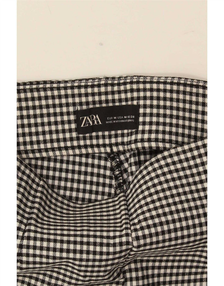 Zara Damen Leggings UK 12 Medium Black Gingham