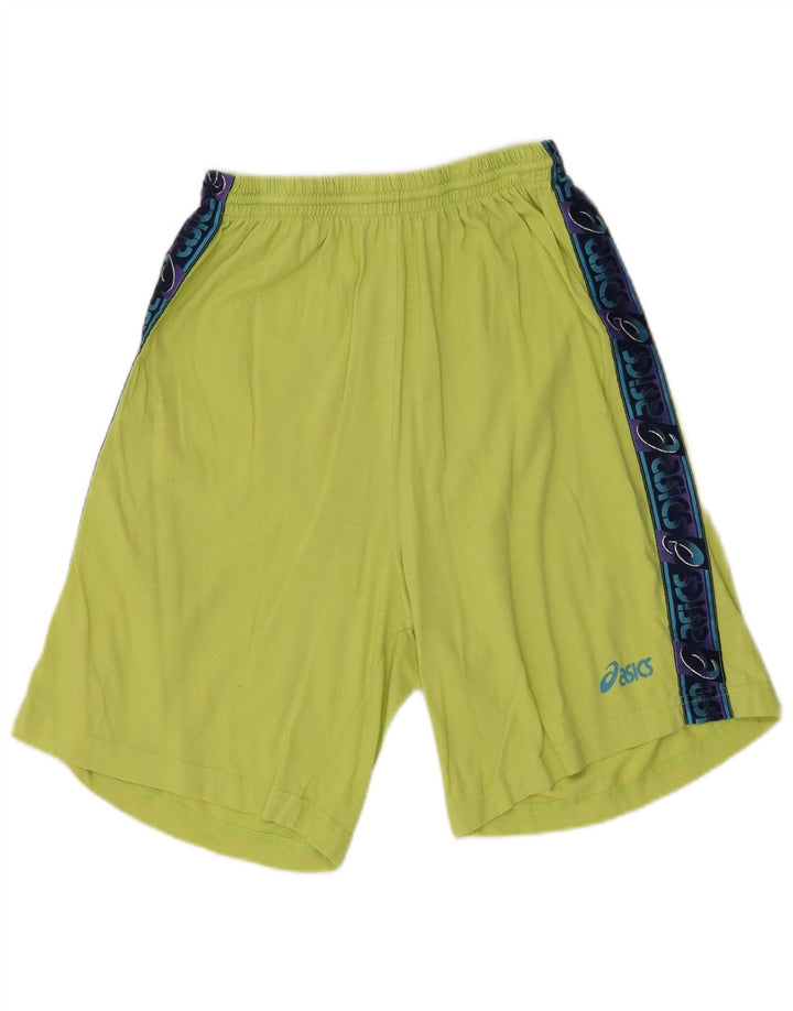 ASICS Herren Graphic Sport Shorts XL Grüne Colourblock-Baumwolle