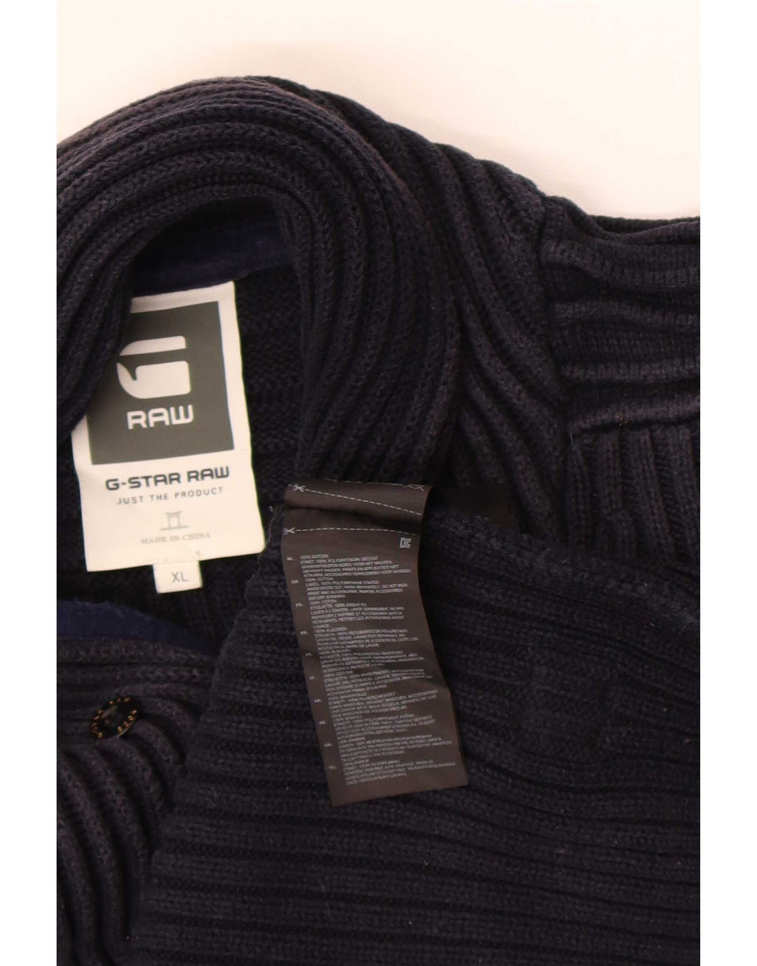 G-Star Herren-Pullover mit Knopfkragen, XL, marineblau, Baumwolle