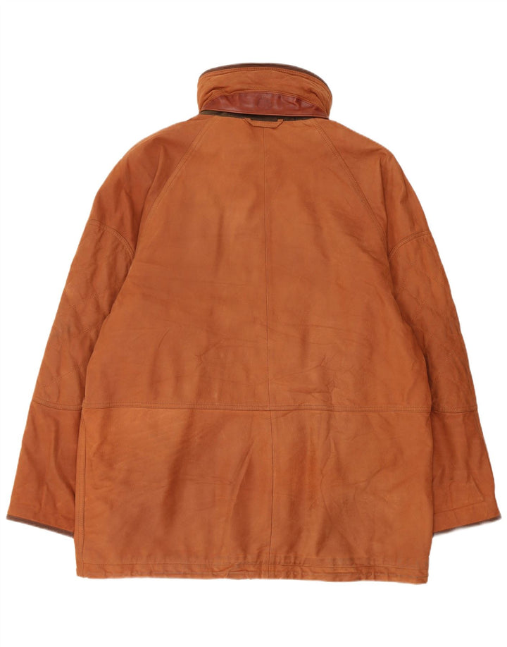 Timberland Herren-Lederjacke mit Kapuze, Größe 40, Braun