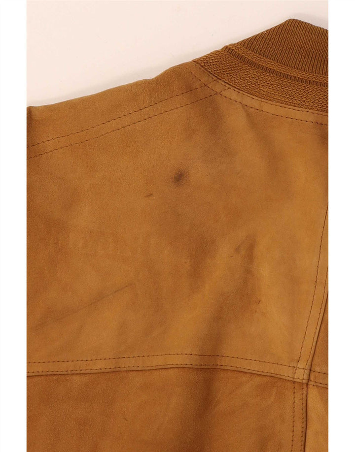 James Dillon Herren Wildleder Bomberjacke UK 40 Large Beige Leder
