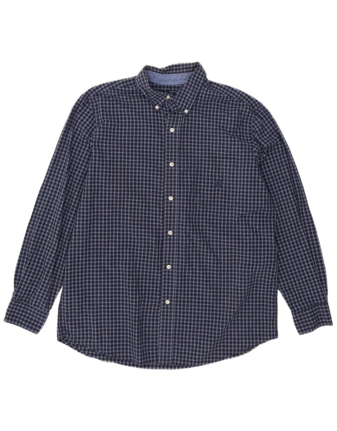 Chaps Herren-Flanellhemd, pflegeleicht, groß, marineblau, kariert, Baumwolle