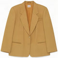 Vintage Damen 2-Knopf-Blazerjacke IT 46 Large Beige