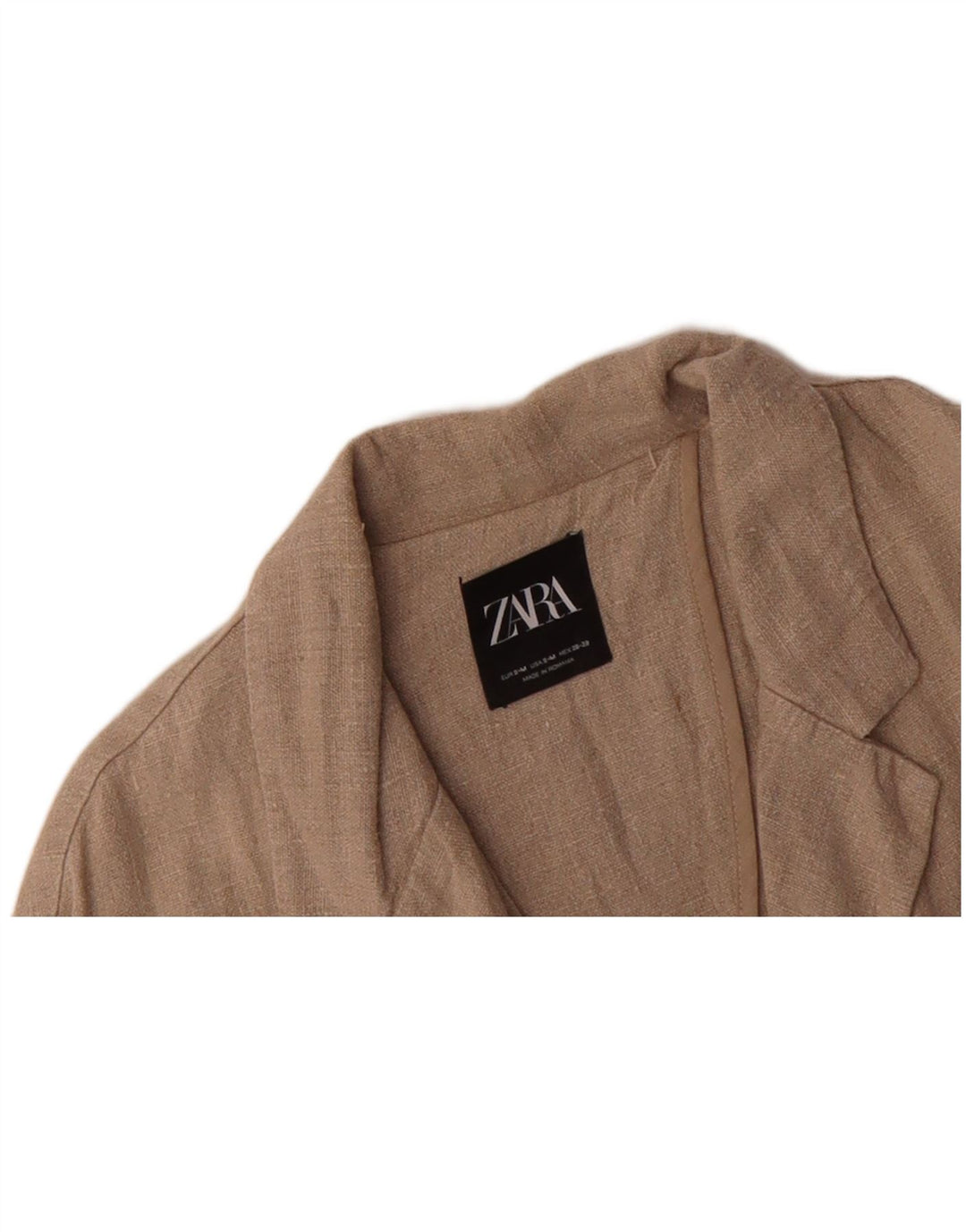 ZARA Womens Oversized Double Breasted Coat UK 10 Small Beige