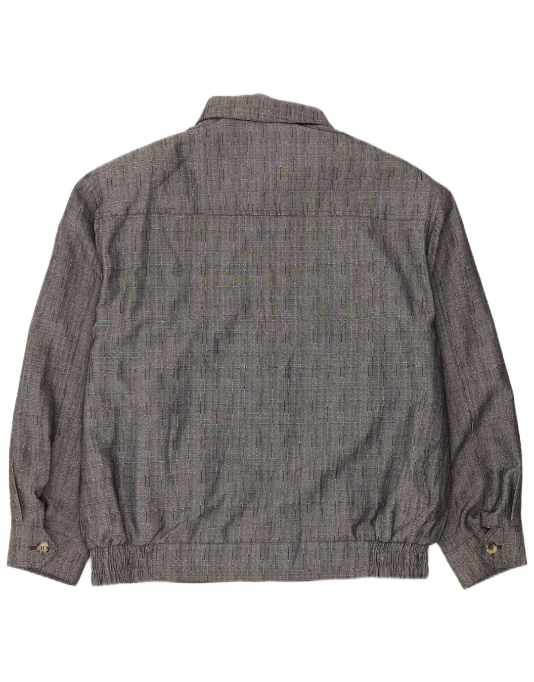 Vintage Herren Bomberjacke IT 50 Großes grau kariertes Polyester
