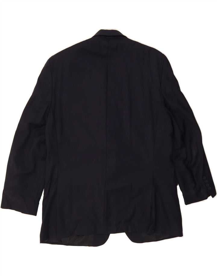 CALVIN KLEIN Mens 2 Button Blazer Jacket UK 44 2XL Navy Blue Wool Vintage Calvin Klein and Second-Hand Calvin Klein from Messina Hembry 