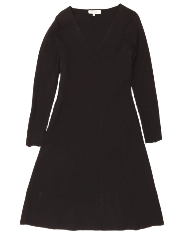 Reiss Damen Pulloverkleid UK 10 Small Schwarz Viskose