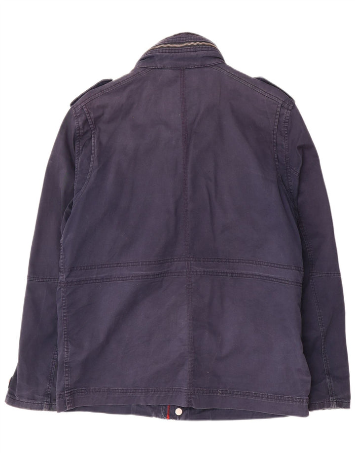 Timberland Herren-Militärjacke UK 38 Mittelmarineblaue Baumwolle